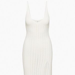 Aritzia Evie Crochet Midi Dress White
